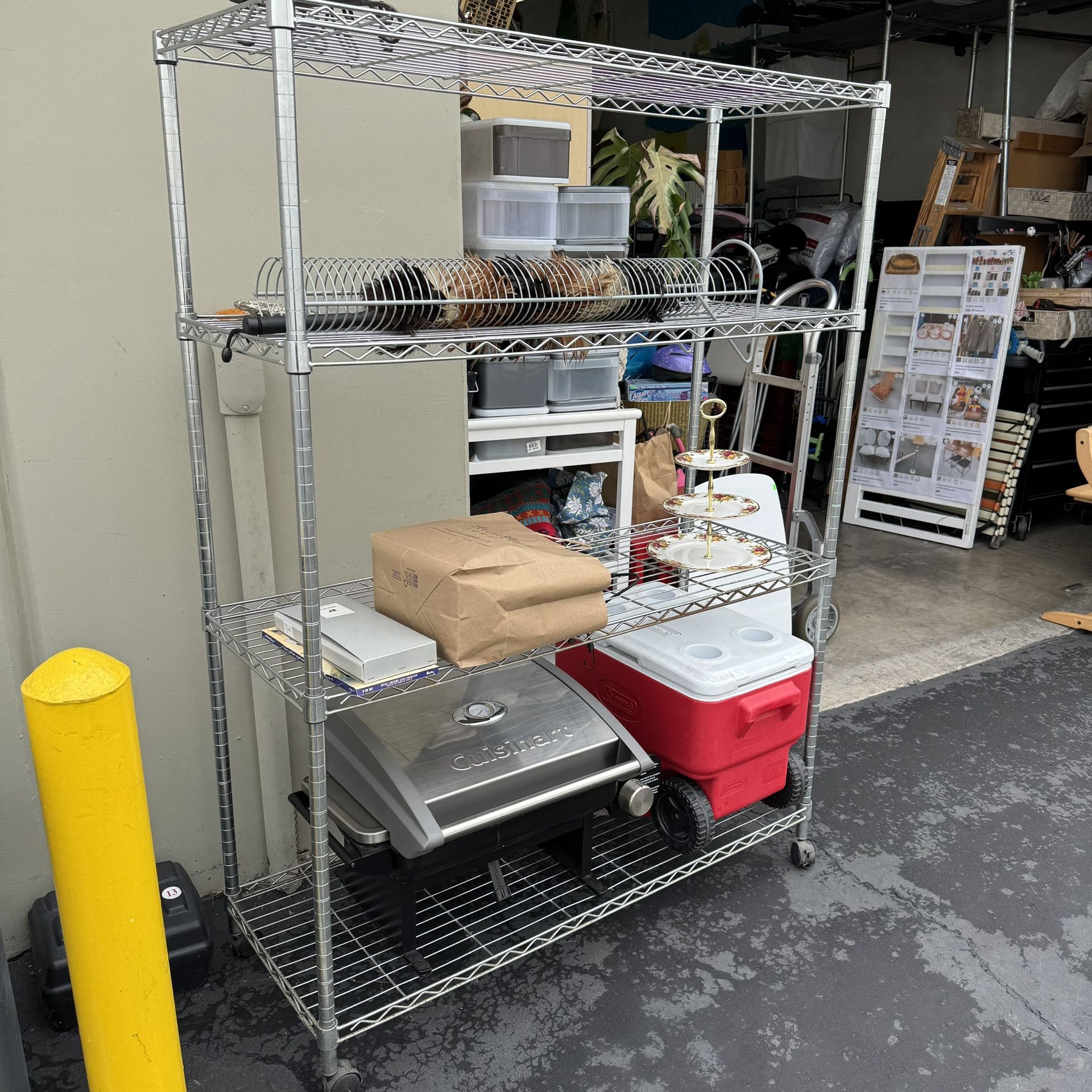 Heavy Duty Metal Shelf Unit Storage Rack with Wheels