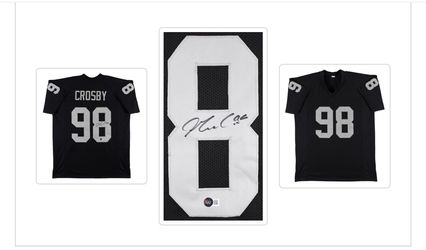 Maxx Crosby Signed Raiders Jersey Beckett Witnessed Framed