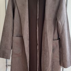 Taupe Blazer with hoodie