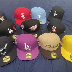 Fitted Hats All Of Them Are 7 1/8 Take Them All For 100