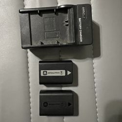 Sony Camera Batteries And Charger (all 3 Together)