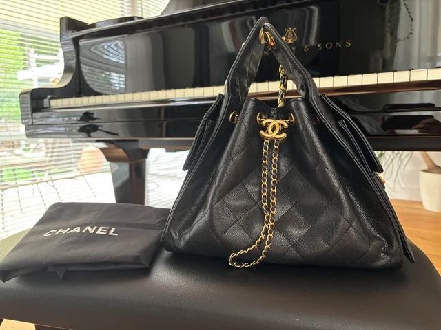 Black Small Chanel 25 Caviar Bag $2000