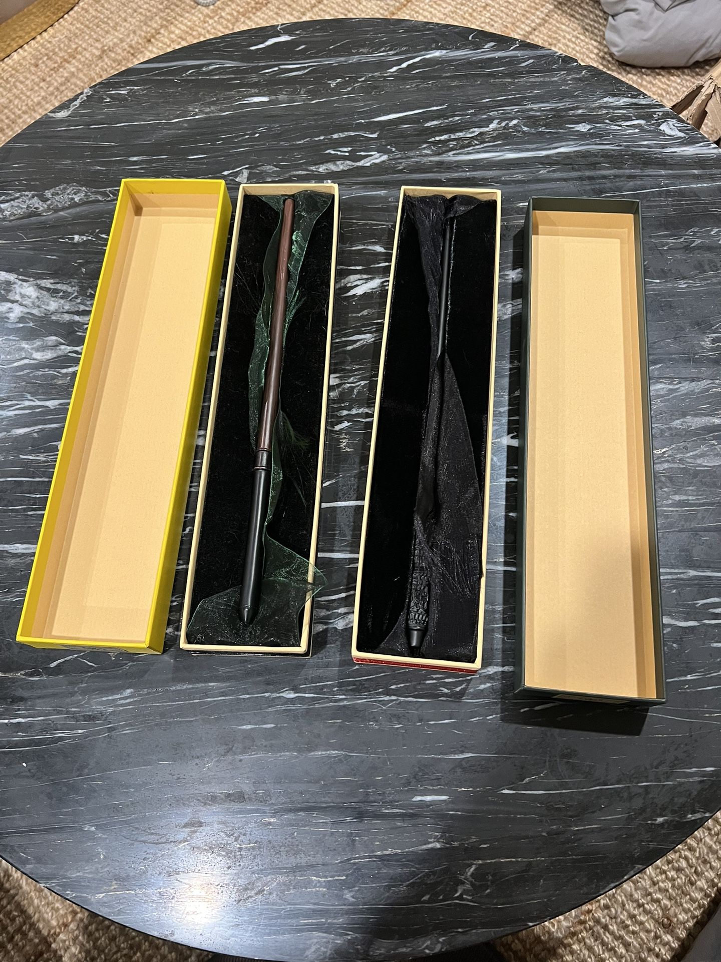 2 Harry Potter Noble Collection Severus Snape Wand end Harry Potter Draco Malfoy Metal Core Resin Wand