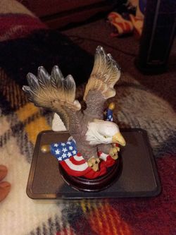 Bald Eagle with American Flag Figurine
