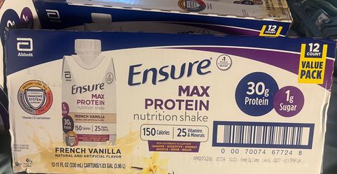 Ensure max protein shakes 28 French vanilla & 6 milk chocolate