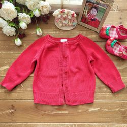 18-24MOS RED KNITTED CARDIGAN SWEATER 