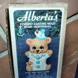 Vintage Mold of Small Teddy Bear Clown Ornament for Casting Ceramics
