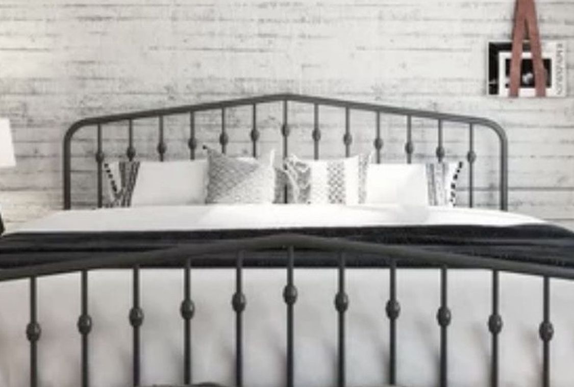 Novogratz Bushwick Gray King Metal Bed Frame
