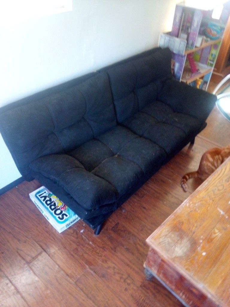 Black Couch/Day Bed That. Folds In. To. Different Ways