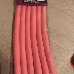 6 - Soft 'N Style Rubber Rod Long / Pink 5/8"