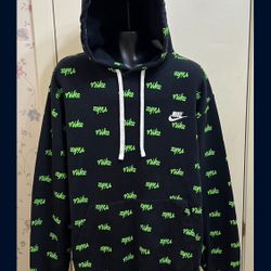 Nike Club Fleece All Over Print Hoodie Size Large