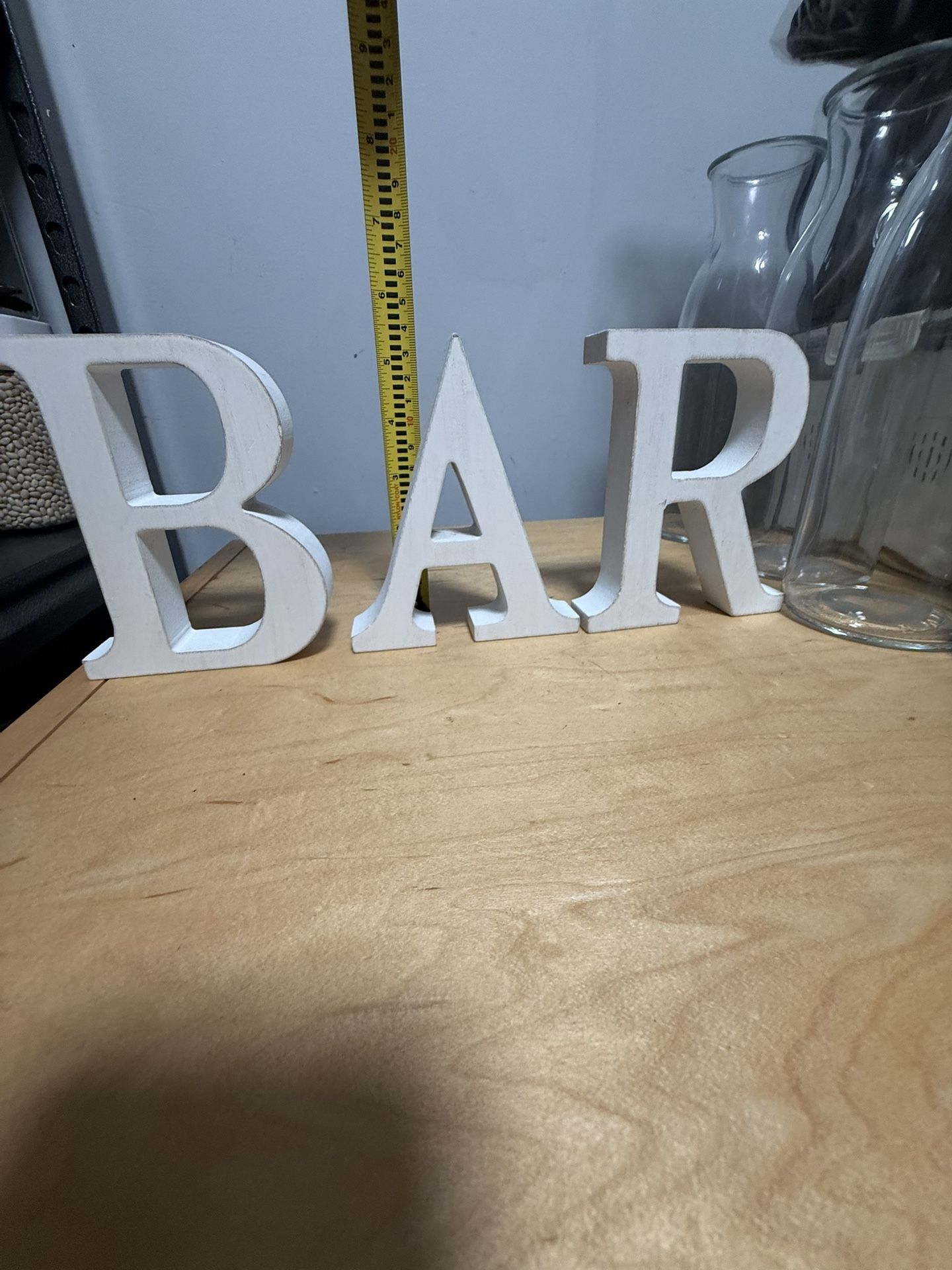 Wooden BAR Letters