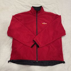 Hong Kong Disneyland Reversible Full Zip Fleece Jacket Red/Black Size Large
