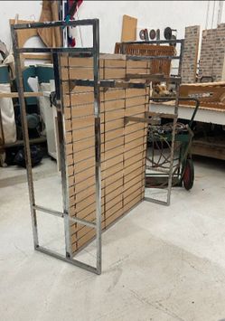 Double Sided Slat Wall With Shelves
