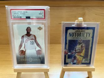 LeBron James Rookie PSA 9 + Numbered Blue Prizm /85 Lot
