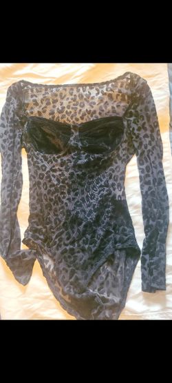 Leopard Velvet and Lace Body Suite 