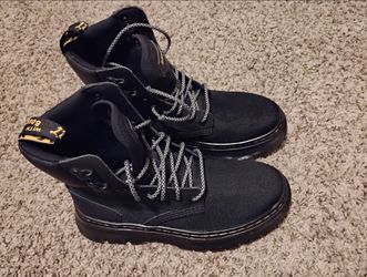 Dr. Martens Black Canvas Lace-Up Boots
