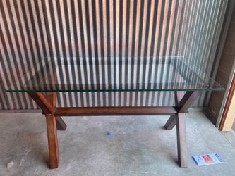 Glass top desk/table