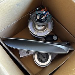 4 Blade Silver Ceiling Fan With Light And Remote