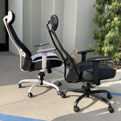 New In Box $65 Each Black Or White Accent  Mesh Computer Chair With Adjustable Armrest And Headrest Lumbar Support Ergonomic Office Furniture 