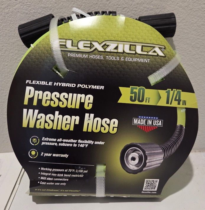 NEW Flexzilla 50ft Pressure Washer Hose - No Kinks + Foam Cannon - Auto Detailing Supplies - Info in the Description 