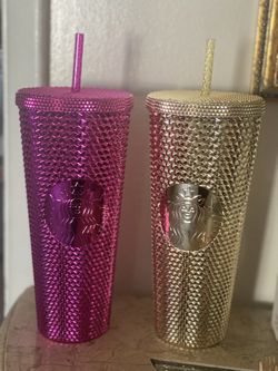 Gold And Pink Starbucks Tumblers  24 Oz. 