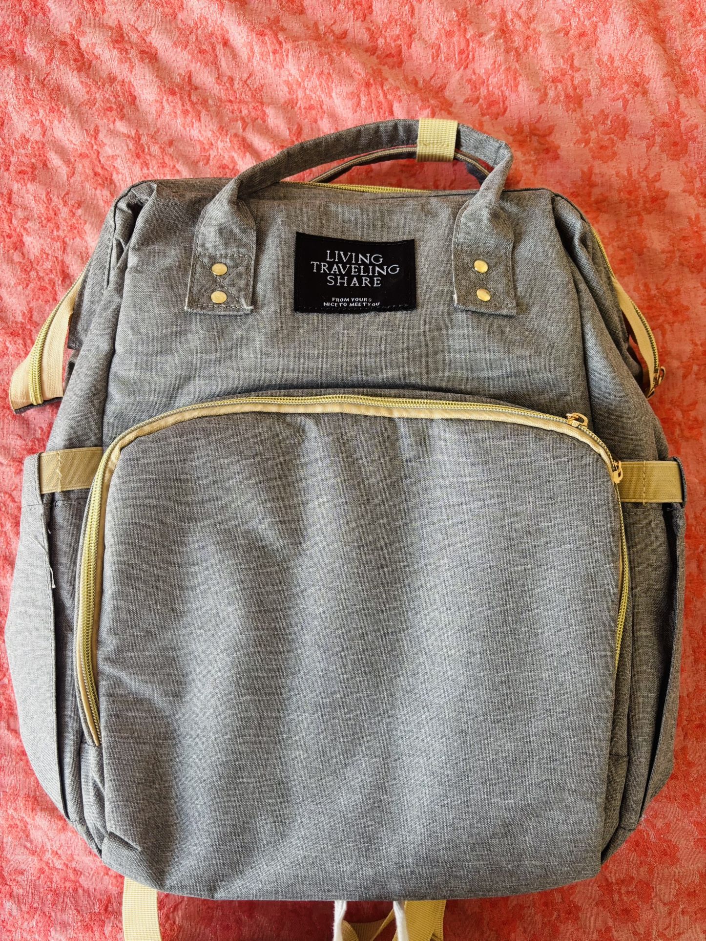 Mommy Bag Lightweight Portable Folding Crib Bed Large-capacity Travel Maternity Bags Baby Backpack(TD1273B-DHDH)