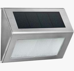 Outdoor Space with Solar Step Lights - Waterproof, LED, & Stainless Steel!  Set of 2 lights (brand new in the box)