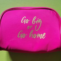 New Lancome Cosmetic Zipped Bag Pouch "Go Big Or Go Home"