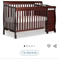 Dream On Me Infant crib with changing table, converts to toddler bed