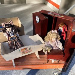 Vintage American Girl Doll Wardrobe And Desk