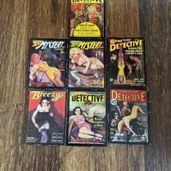 Detective Magazine Magnets Qty 7.      2”x2.5”