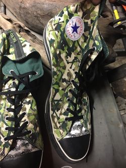 Converse shoes size 15 brand new. Special edition camo and crossbones