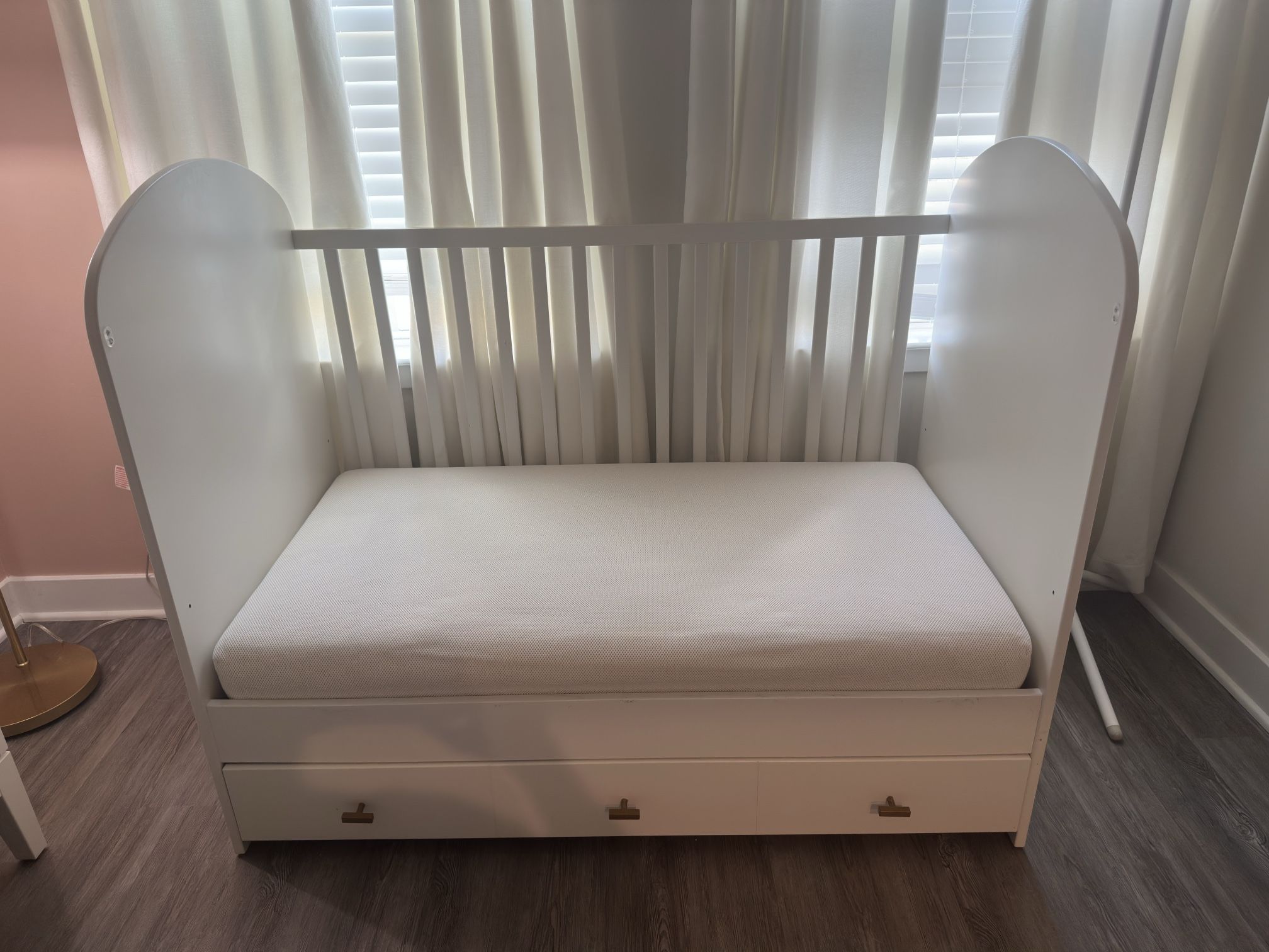 IKEA GONATT Convertible Crib + Naturepedic Organic Mattress