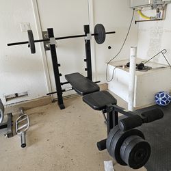 Walmart set of weights and bench