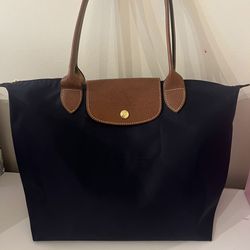 Authentic Navy Longchamp Le Pliage Tote Bag