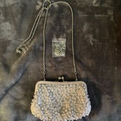 Grey Silver Clutch Purse