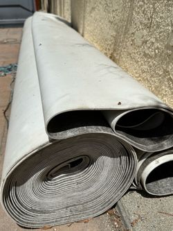 Concrete look Soft Vinyl flooring - this is not hard flooring! Good for playrooms or convention room
