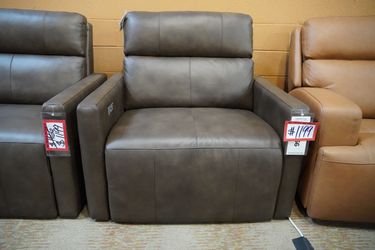 Leather Dual Power Recliner — Barcalounger