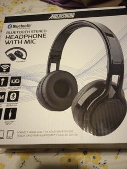 Amerisound Bluetooth Stereo Headphone With Mic New In Box