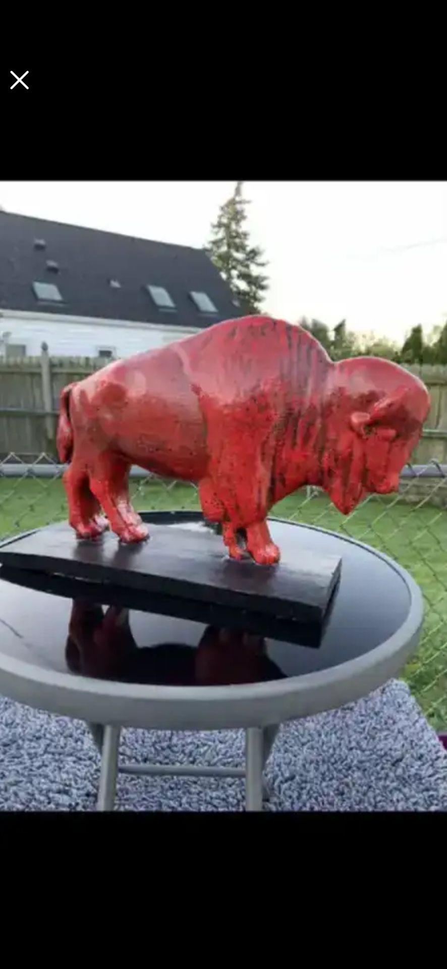 The Fire Red Buffalo Statue