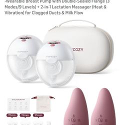 Brand new Momcozy M5 Breast Pump & A1 Lactation Massager Combo -Wearable Breast Pump with Double-Sealed Flange