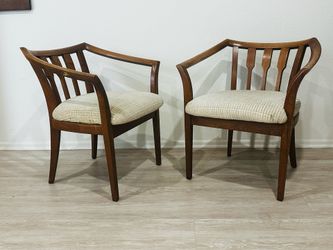 Pair of Mid‑Century Solid Wood Armchairs – $150 Each