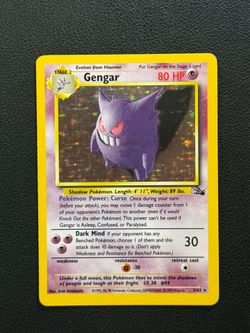 Minty 💎 Gengar Fossil Unlimited Holo Rare Pokémon Card 💎