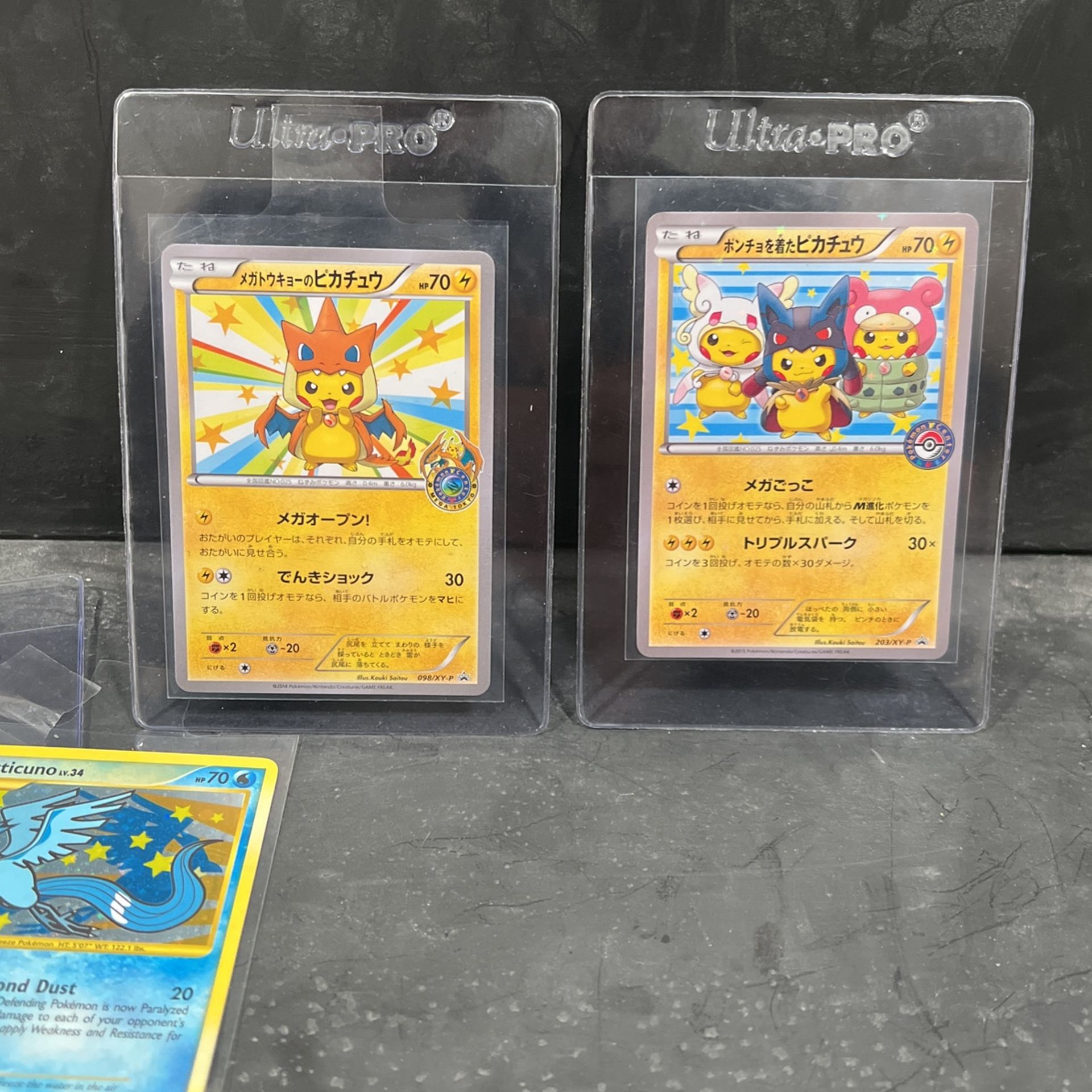 **PRICE DROP!** Poncho Wearing Pikachu And Mega Tokyo’s MCharizard Y Cape Wearing Pikachu (Pikazard) CRISPY!