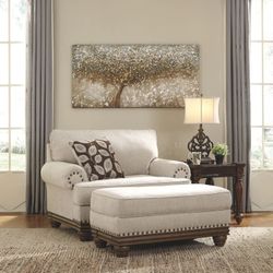 Harleson - Wheat - 2 Pc. - Chair and Half with Ottoman