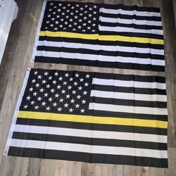 Thin Yellow Line Flags Size 3ftx5ft 