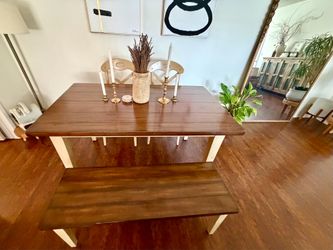 Wooden Dining Table with bench