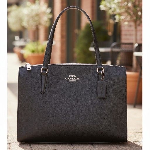Coach Black Leather Tote Bag