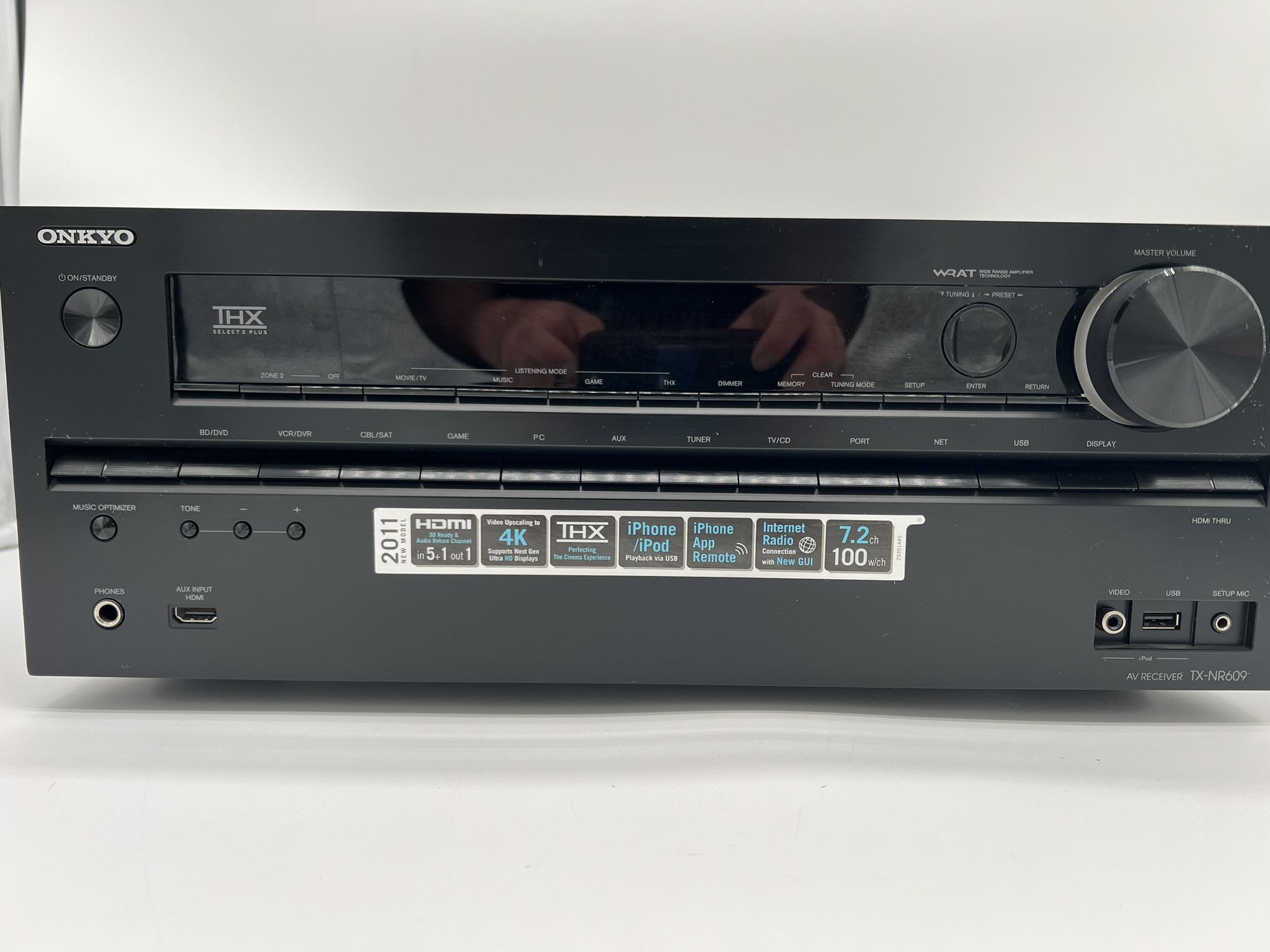 ONKYO 7.2 CHANNEL THX CERTIFIED A/V RECEIVER | TX-NR609 | NO REMOTE— TESTED